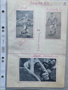 Schalke 04 Berni Klodt, Otto Laszig (+), Hans Krämer Meisterspieler 1958 - Bild 1 von 2