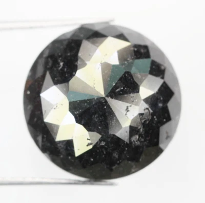 10.28 Ct Natural Loose Black Color Round Rose Cut Beautiful Engagement Diamond - Image 1 of 4