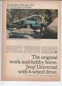 "Original 1965 Jeep Universal Magazin Anzeige ""...Arbeit und Hobby Pferd" - Bild 1 von 1