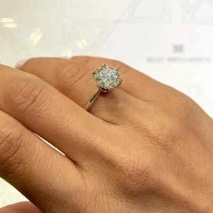 Solitaire Ring 2.00 Ct Lab Grown CVD Diamond F VS2 14k WHITE Gold BLACK FRIDAY - Picture 1 of 11
