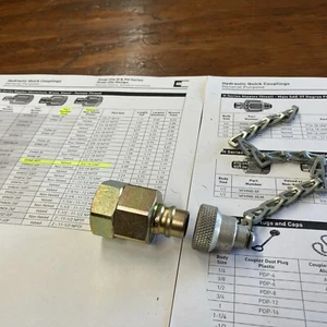VHN8-8EF Parker Valved Coupler Nipple & dustcap 4730-01-244-9547, FLU419 - Picture 1 of 11