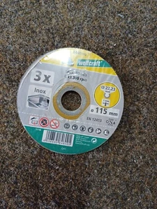 Wolfcraft Trennscheiben für Edelstahl extra dünn Trennscheibe 115  mm INOX 3 Stü - Bild 1 von 2