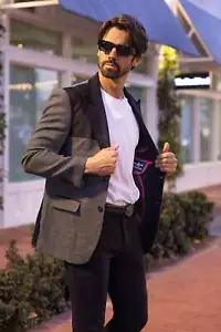 Blazer Barabas Para Hombre A Cuadros Lana Terciopelo Pico Solapa 4BL44 - Imagen 1 de 34