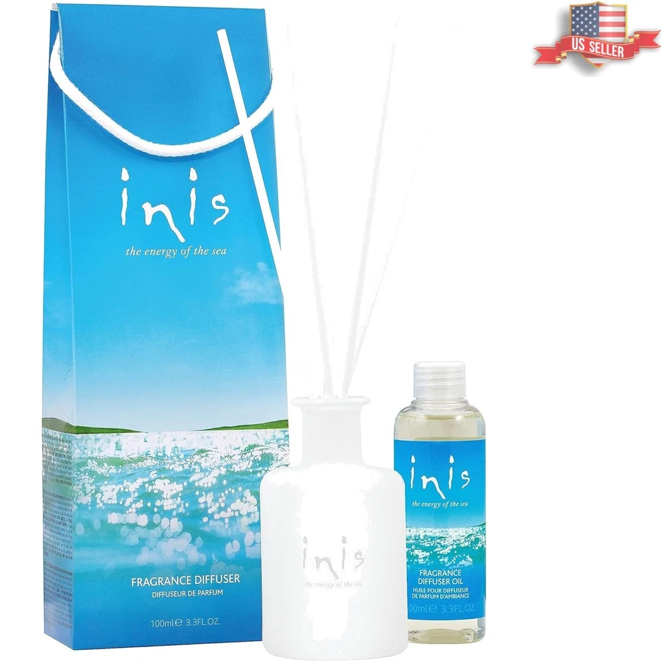 Inis The Energy of Sea Fragrance Reed Diffuser Set 3.3 Fluid Ounce