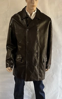 Usado en Excelente Condición Y2K Hombre DANIER CUERO DB Abrigo XL ALTO Hecho en CANADÁ Foto 1 de 4