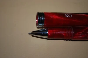 Levenger True Writer Red Rollerball Pen Screw Cap Chrome Trim Intials Fine Tip - Picture 1 of 4