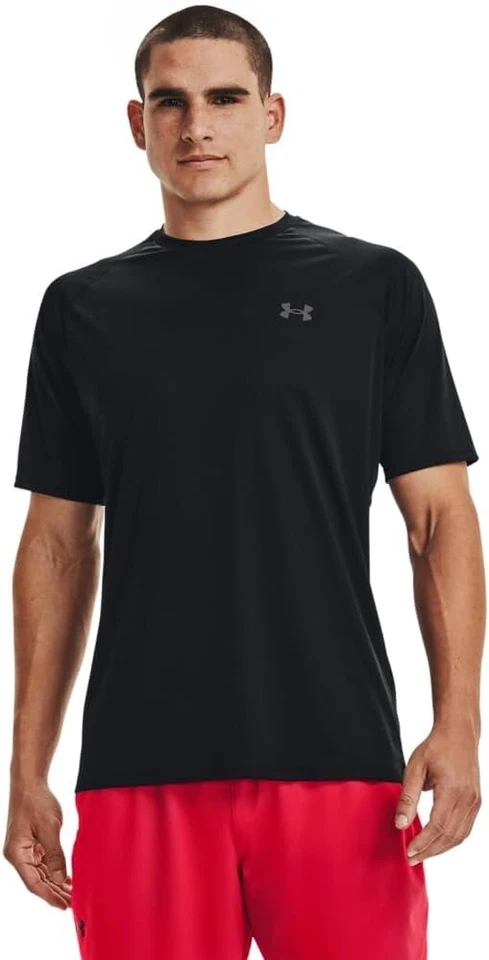 Under Armour UA Black Men Velocity Loose Short Sleeve Athletic Shirt 2xl XXL