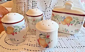 Jay Import Abundance Fruit Corelle Accessories Napkin Holder Sugar Salt & Pepper - Picture 1 of 8