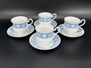Royal Albert Tudor Rose Tea Cup Saucer Set x 4 Bone China England - Picture 1 of 9