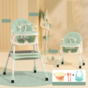 4-in-1 Baby Highchair Adjustable Kid Chair Baby Dining Chairs Eat & Dinner Plate - Picture 1 of 17