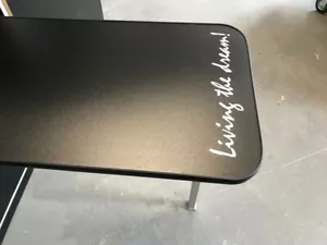 BLACK TABLE & BLACK TRIM - LIVING THE DREAM LOGO + FOLDING LEG KIT - Picture 1 of 9