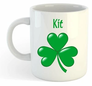 Set - Kleeblatt Personalisiert Name Becher - Irisch st Patricks Geschenk - Bild 1 von 1