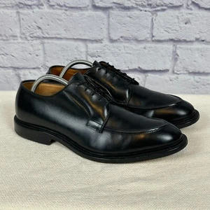 Allen Edmonds Leather Dress Shoes 9.5E Black Seneca Derby Split Toe Apron 4315 - Picture 1 of 8