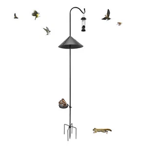 Shepherd Hook Squirrel Proof Bird Feeder - Powder Coated 90 Inch Steel Pole - Picture 1 of 6