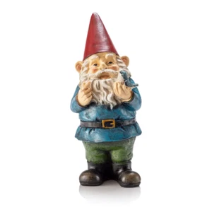 12 In. Tall Outdoor Garden Gnome with Bird Yard Statue Decoration, Multicolor - Picture 1 of 12