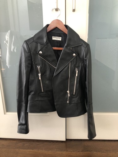 Giacca in pelle da moto Balenciaga