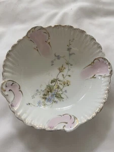 Vintage German KPM Porcelain Bowl Hand Painted Flowers Scalloped Edge - Picture 1 of 5