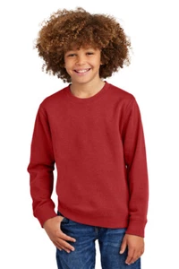 District DT6104Y Youth Cotton/Poly V.I.T. Fleece Crew Neck Long Sleeve T-Shirt - Picture 1 of 10