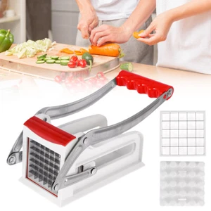 Potato Chipper Chip Chopper Cutter Slicer Maker & 2 Steel Edges Stainless Steel - Picture 1 of 9