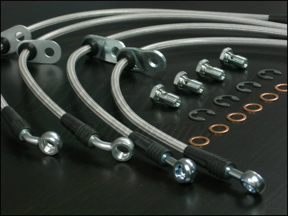 Líneas de freno trenzadas de acero inoxidable Techna-Fit para Subaru WRX STI 2008-2010 Foto 1 de 4