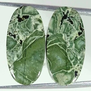 21.40Cts Natural Green Crazy Lace Agate Pair Oval Cabochon Loose Gemstone - Picture 1 of 3