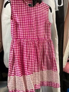 Oscar de la Renta Girl's Silk Party Checked Dress Size 6Y - Picture 1 of 3