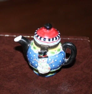 Tetera en miniatura Enesco caja de baratijas con bisagras ME Mary Engelbreit - Imagen 1 de 2