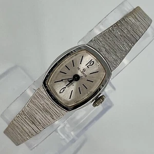 Helbros Women's Watch Fancy Cocktail Dainty Slim Silver Tone NEW BATTERY RUNS! - Picture 1 of 12