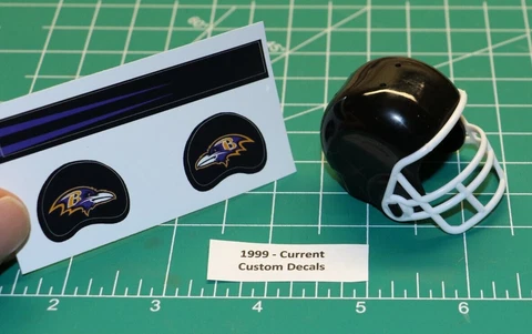 2000-2023 Baltimore Ravens *DIECUT* CUSTOM decals & OPI Football Gumball Helmets Cover