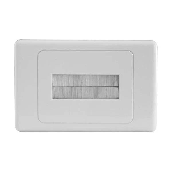 1 x Brush Wall Plate Cable Entry Inwall Management TV AV Home Theatre DIY White - image 1 of 1