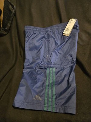 Pantalones Cortos Atléticos Adidas Azul y Verde 3 Rayas Malla Forrados Tejidos Para Hombre M DU9465 Foto 1 de 4