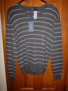 NWT Polo Sport Ralph Lauren Mens Brown V Neck LS Shirt Size Small - Picture 1 of 5
