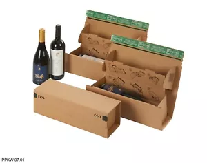 10 x Flaschenverpackung Weinbox Versandkarton für 1 Weinflasche Wein - Bild 1 von 4