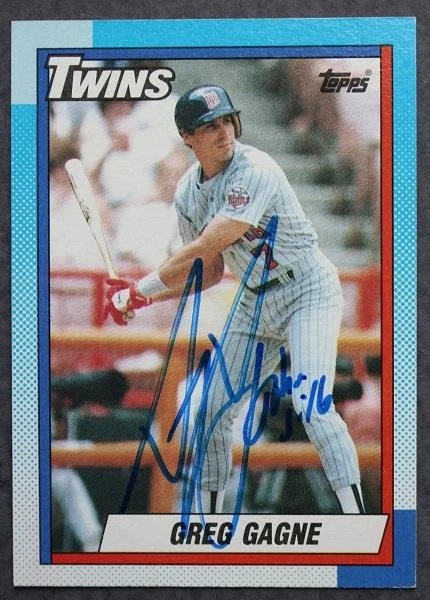 Cartão de beisebol Minnesota Twins estrela Greg Gagne autografado/assinado 1990 Topps -- - Imagem 1 de 1