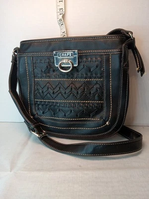 CHAPS Boho Western Country Tejido Cuero Sintético Cartera Bandolera Foto 1 de 4