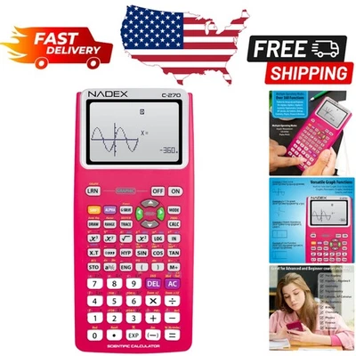 Stylish Pink Scientific Calculator with Graph Functions for College Students - Image 1 of 4