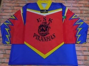 MAGLIA SHIRT ICE HOCKEY GHIACCIO SPORT ESK PIRANHAS n°22 tg. XXL - Imagen 1 de 2