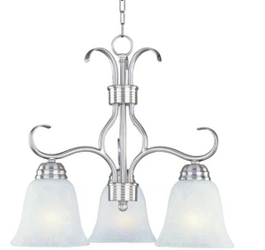New! Maxim Lighting 10122ICSN Basix Chandelier 3-Light Satin Nickel Dimmable NIB - Picture 1 of 2