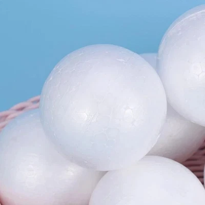 100pcs Solid Foam Ball Decoration Polystyrene Balls Round Wedding White - Image 1 of 4