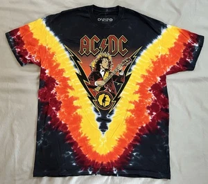 AC/DC Liquid Blue T Shirt Tye Dye Short Sleeve 2XL - Picture 1 of 19