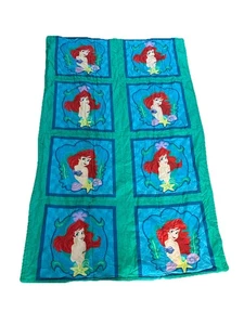 Vintage Disney Little Mermaid Comforter REVERSIBLE Blanket 42”X65" Twin Ariel - Picture 1 of 3
