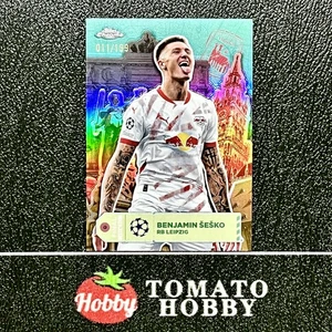TOPPS CHROME UEFA 2024-25 BENJAMIN SESKO /199 AQUA REFRACTOR Final Destination - Picture 1 of 2