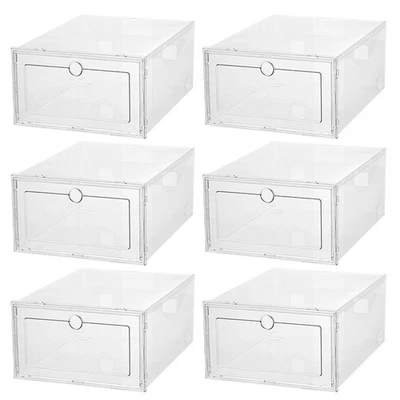 6 Pcs Scarpiera Con Cassetti Scatola Scarpe Trasparente Sneaker Case - Immagine 1 di 4