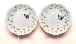 Set of 2 Lenox Butterfly Meadow Pasta / Soup Bowl Louise Le Luyer Flower 6083885 - Picture 1 of 10