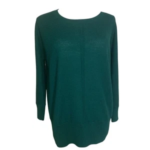 J. Jill Pure Merino Wool Pointelle Sweater Green Sz Med - Picture 1 of 7