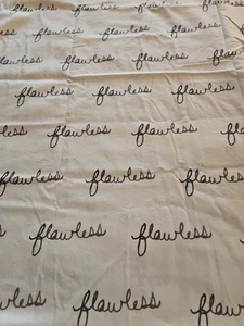 Tessuto Parole Corsive Cotone ~IMPECCABILE~ Vintage 2 IARDE Scritta Bianco+Grigio - Foto 1 di 4