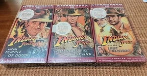 Indiana Jones Raiders, Temple Of Doom, Last Crusade VHS Tapes W/ THX Widescreen  - Picture 1 of 6