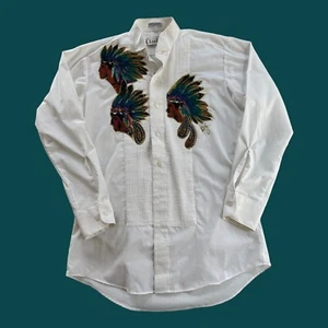 Vintage 90s Mens Custom American Indian Native Tradition Shirt Sz S 32/33 - Picture 1 of 10