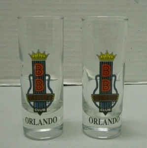 BB King's Blues Club Orlando FL Tall Shooter Double Shot Glass Barware Set of 2 - Picture 1 of 8