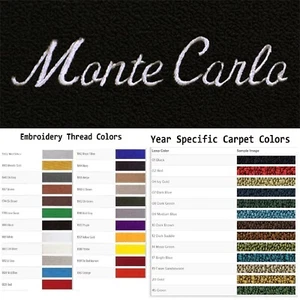 ACC 1970-1972 Chevrolet Monte Carlo Custom Logo 4pc Loop Floor Mats - Picture 1 of 29